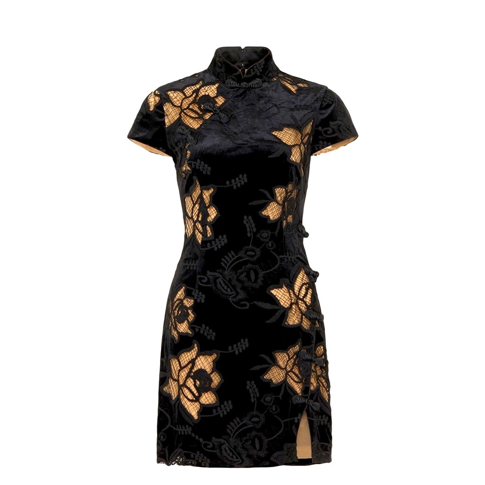 Sau Lee  Violet Velvet Lace Minidress Size 12